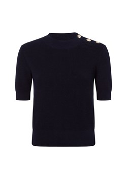 Marie Lund Sweter damski z dzianiny Kobiety Bawełna granatowy jednolity ze sklepu vangraaf w kategorii Swetry damskie - zdjęcie 179146921