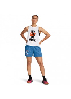 Damskie spodenki treningowe Under Armour Project Rock Underground Terry Shorts - niebieskie ze sklepu Sportstylestory.com w kategorii Szorty - zdjęcie 179147204