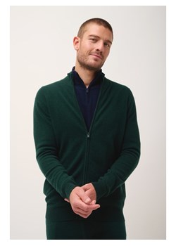 Just Cashmere Kaszmirowy kardigan &quot;Alan&quot; w kolorze ciemnozielonym ze sklepu Limango Polska w kategorii Swetry męskie - zdjęcie 179152200