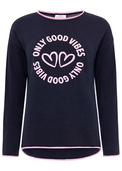 Zwillingsherz Sweter &quot;Only good Vibes&quot; w kolorze granatowym ze sklepu Limango Polska w kategorii Swetry damskie - zdjęcie 179152512