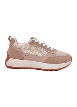 Buty Sportowe Damskie Z Siateczką Na Platformie Khaki beżowy - id: 220722 - marki ButyModne.pl - 179154260 Buty Sportowe Damskie Z Siateczką Na Platformie Khaki beżowy ze sklepu ButyModne.pl w kategorii Buty sportowe damskie - zdjęcie 179154260