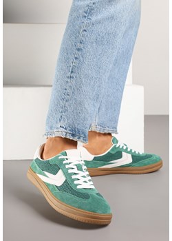 Zielone Sneakersy ze Skóry Naturalnej w Stylu Kultowych Tenisówek Faloretia ze sklepu renee.pl w kategorii Buty sportowe damskie - zdjęcie 179164650