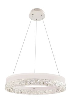 Kryształowa biała lampa wisząca w stylu glamour - M099 W9-P66 - id: 49439 - marki Lumes - 179165444 Kryształowa biała lampa wisząca w stylu glamour - M099 W9-P66 ze sklepu Edinos.pl w kategorii Lampy wiszące - zdjęcie 179165444