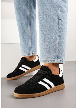 Czarne Sneakersy Tenisówki Skórzane z Paskami Alinira ze sklepu renee.pl w kategorii Buty sportowe damskie - zdjęcie 179169404