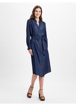 s.Oliver BLACK LABEL Damska sukienka midi Kobiety Lyocell denim jednolity ze sklepu vangraaf w kategorii Sukienki - zdjęcie 179169434