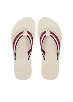 Japonki Tommy Hilfiger Th Corp Mid Wedge Beach Sandal FW0FW08517 Beżowy ze sklepu eobuwie.pl w kategorii Klapki damskie - zdjęcie 179173620