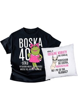 Koszulka na 40 urodziny - zestaw prezentowy z poduszką ze sklepu Time For Fashion w kategorii Bluzki damskie - zdjęcie 179173850