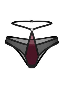 Exquisite transparentne figi damskie Parisel by Obsessive, Kolor bordowo-czarny, Rozmiar S/M, Exquisite ze sklepu Intymna w kategorii Majtki damskie - zdjęcie 179177992