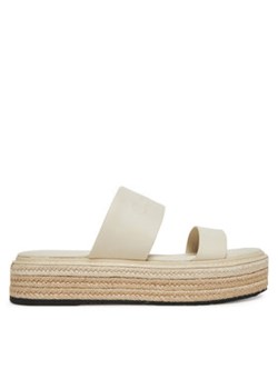 Calvin Klein Espadryle Flatform Wedge Slide - He HW0HW02374 Écru ze sklepu MODIVO w kategorii Klapki damskie - zdjęcie 179182921