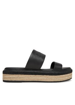 Calvin Klein Espadryle Flatform Wedge Slide - He HW0HW02374 Czarny ze sklepu MODIVO w kategorii Klapki damskie - zdjęcie 179182970