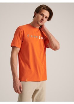 Sinsay - Koszulka z nadrukiem - pomarańczowy ze sklepu Sinsay w kategorii T-shirty męskie - zdjęcie 179191134