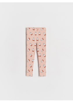 Reserved - Prążkowne legginsy Miffy - pastelowy róż ze sklepu Reserved w kategorii Spodnie dziewczęce - zdjęcie 179195174