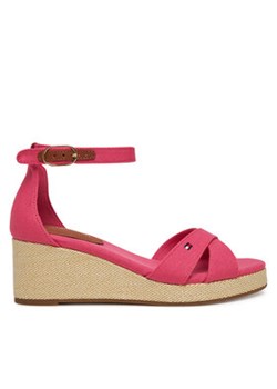 Tommy Hilfiger Sandały Flag Criss-Cros Mid Wedge Espad FW0FW08481 Różowy ze sklepu MODIVO w kategorii Sandały damskie - zdjęcie 179202603