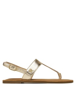 Sandały Tommy Hilfiger Metallic Leather Thong Sandal FW0FW08798 Złoty ze sklepu eobuwie.pl w kategorii Sandały damskie - zdjęcie 179203091