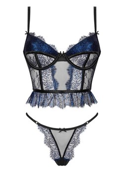 Komplet bielizny gorset i stringi Saphira set, Kolor czarno-niebieski, Rozmiar L/XL, Beauty Night - id: 180616 - marki Beauty Night - 179207580 Komplet bielizny gorset i stringi Saphira set, Kolor czarno-niebieski, Rozmiar L/XL, Beauty Night ze sklepu Intymna w kategorii Komplety bielizny damskiej - zdjęcie 179207580