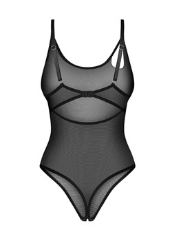 Exquisite czarne otwarte body damskie MP Black by Obsessive, Kolor czarny, Rozmiar S/M, Exquisite ze sklepu Intymna w kategorii Body damskie - zdjęcie 179207732