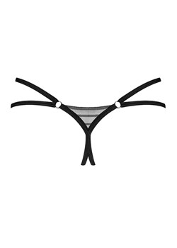 Exquisite otwarte stringi z czarnej siateczki Lune Bellis by Obsessive, Kolor czarny, Rozmiar XS/S, Exquisite ze sklepu Intymna w kategorii Majtki damskie - zdjęcie 179207782