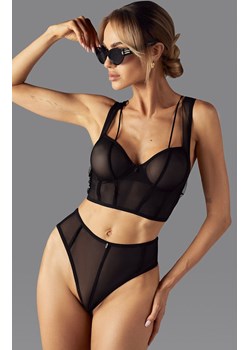 Exquisite stringi damskie transparentne Nuites by Obsessive, Kolor czarny, Rozmiar S/M, Exquisite ze sklepu Intymna w kategorii Majtki damskie - zdjęcie 179207822
