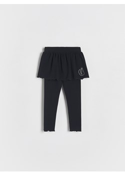 Reserved - Legginsy z imitacją spódnicy - czarny ze sklepu Reserved w kategorii Spodnie dziewczęce - zdjęcie 179210741