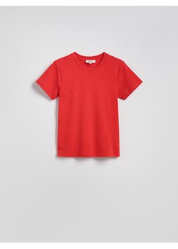 Reserved - Bawełniany t-shirt - intenstywna czerwień ze sklepu Reserved w kategorii Bluzki damskie - zdjęcie 179210822