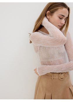 Reserved - Body z koronkowej dzianiny - biały ze sklepu Reserved w kategorii Bluzki damskie - zdjęcie 179210844