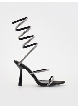 Reserved - Sandały na szpilce z cyrkoniami - czarny ze sklepu Reserved w kategorii Sandały damskie - zdjęcie 179211142