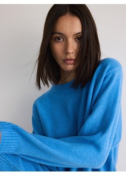 Reserved - Sweter oversize z domieszką wełny - niebieski ze sklepu Reserved w kategorii Swetry damskie - zdjęcie 179224831