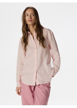Reserved - Lniana koszula oversize - pastelowy róż ze sklepu Reserved w kategorii Koszule damskie - zdjęcie 179224902