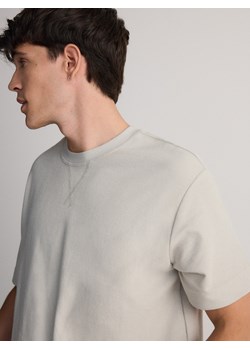 Reserved - T-shirt oversize ze strukturalnej dzianiny - jasnoszary ze sklepu Reserved w kategorii T-shirty męskie - zdjęcie 179225132