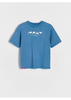 Reserved - Bawełniany t-shirt oversize - niebieski ze sklepu Reserved w kategorii T-shirty chłopięce - zdjęcie 179226772