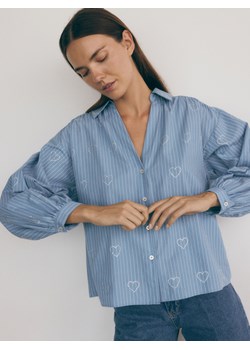 Reserved - Koszula z błyszczącymi aplikacjami - jasnoniebieski ze sklepu Reserved w kategorii Koszule damskie - zdjęcie 179228092