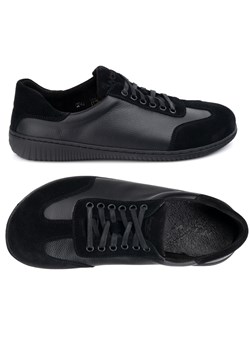 Buty męskie barefoot minimalistyczne skórzane 0742W czarny groszek ze sklepu butyolivier w kategorii Półbuty męskie - zdjęcie 179231681