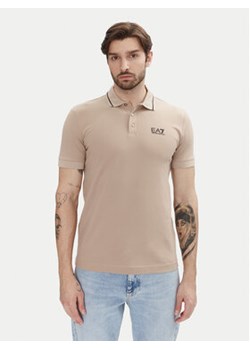 EA7 Emporio Armani Polo 8NPF16 PJVUZ U6155 Beżowy Slim Fit ze sklepu MODIVO w kategorii T-shirty męskie - zdjęcie 179234333