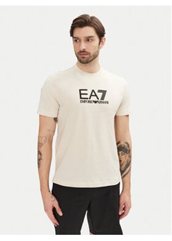 EA7 Emporio Armani T-Shirt 7M000224 AF10375 M1013 Beżowy Regular Fit ze sklepu MODIVO w kategorii T-shirty męskie - zdjęcie 179235504