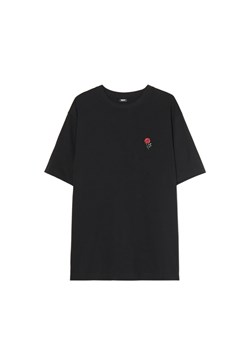 Cropp - T-shirt z motywem róży i węża - czarny ze sklepu Cropp w kategorii T-shirty męskie - zdjęcie 179236872
