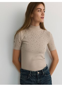 Reserved - Bluzka z ozdobnymi aplikacjami - beżowy ze sklepu Reserved w kategorii Bluzki damskie - zdjęcie 179237634