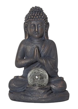 STAR Trading Solarna figurka LED w kolorze antracytowym - 18 x 27 x 16 cm ze sklepu Limango Polska w kategorii Oświetlenie ogrodowe - zdjęcie 179244070
