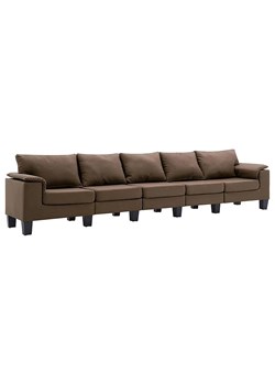 Pięcioosobowa ekskluzywna brązowa sofa - Ezof 5Q ze sklepu Edinos.pl w kategorii Sofy i kanapy - zdjęcie 179251640