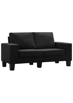 2-osobowa czarna sofa z podłokietnikami - Magnex 2Q ze sklepu Edinos.pl w kategorii Sofy i kanapy - zdjęcie 179251700