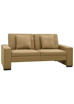 Dwuosobowa rozkładana sofa z ekoskóry cappuccino - Fadira 2S ze sklepu Edinos.pl w kategorii Sofy i kanapy - zdjęcie 179252114