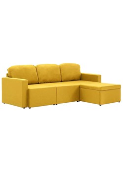 Rozkładana sofa modułowa żółta tkanina - Odi 4Q ze sklepu Edinos.pl w kategorii Sofy i kanapy - zdjęcie 179252182