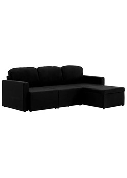 Rozkładana sofa modułowa czarna tkanina - Odi 4Q ze sklepu Edinos.pl w kategorii Sofy i kanapy - zdjęcie 179252192