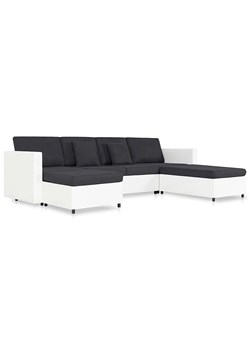 4-osobowa rozkładana biała sofa z ciemnoszarymi poduszkami - Umika 4Q ze sklepu Edinos.pl w kategorii Sofy i kanapy - zdjęcie 179253444