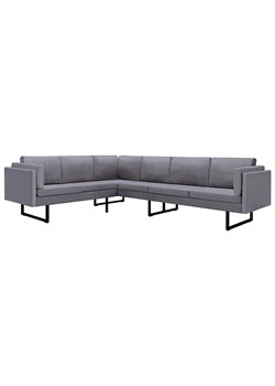 7-osobowa jasnoszara sofa narożna z tkaniny - Lordis ze sklepu Edinos.pl w kategorii Narożniki - zdjęcie 179253473