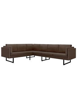 7-osobowa brązowa sofa narożna z tkaniny - Lordis ze sklepu Edinos.pl w kategorii Narożniki - zdjęcie 179253483
