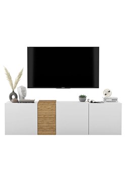 Wisząca szafka rtv biały mat - Casini 4X - id: 27606 - marki Elior - 179254632 Wisząca szafka rtv biały mat - Casini 4X ze sklepu Edinos.pl w kategorii Szafki RTV - zdjęcie 179254632