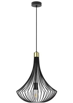 Czarna loftowa lampa wisząca z drucianym kloszem - A284-Uppi ze sklepu Edinos.pl w kategorii Lampy wiszące - zdjęcie 179254924