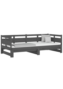 Drewniane szare łóżko rozsuwane 2x(80x200) cm - Givefi 3X ze sklepu Edinos.pl w kategorii Łóżka i materace - zdjęcie 179255714