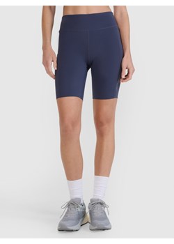 Damskie legginsy kolarki do biegania 4F 4FWSS25TFSTF027 - granatowe ze sklepu Sportstylestory.com w kategorii Szorty - zdjęcie 179257353