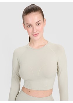 Damski longsleeve treningowy 4F 4FRSS25TFLOF486 - zielony ze sklepu Sportstylestory.com w kategorii Bluzki damskie - zdjęcie 179257414